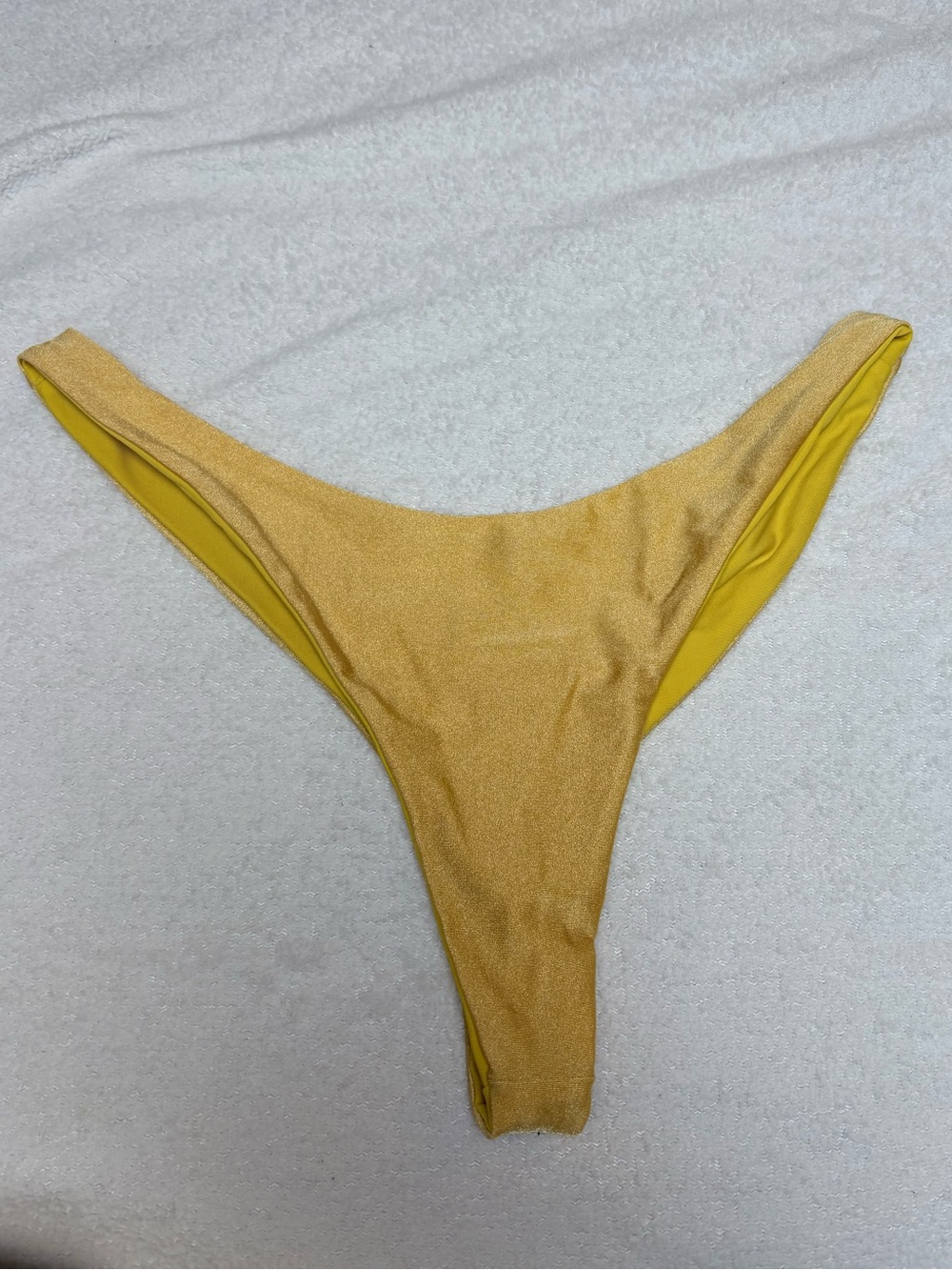 Fae House Swim Thong Bikini Bottom Gold Yellow